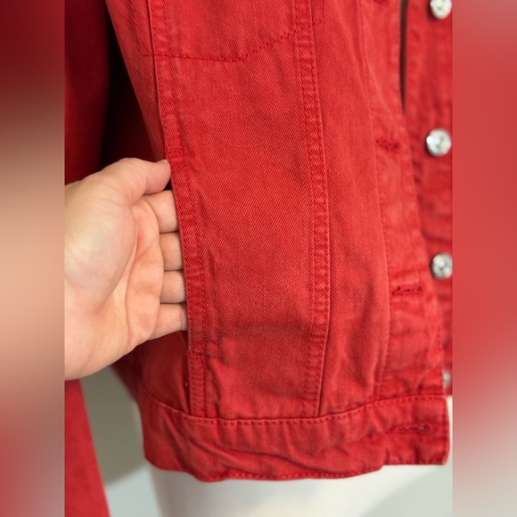 Mango Red Denim Jacket - Picture 7 of 12